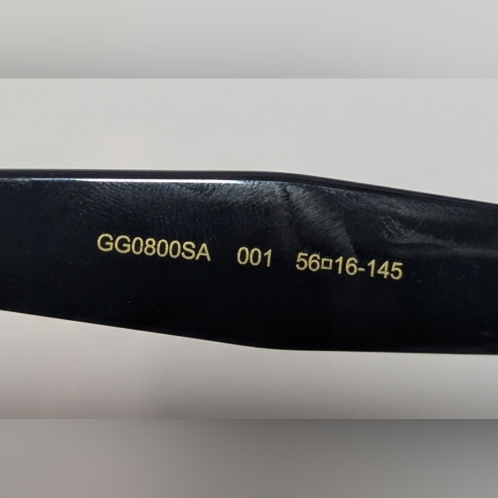 Gucci Women Square Sunglasses GG0800SA 001 Black/Grey Lens 56mm Authentic - Picture 10 of 10